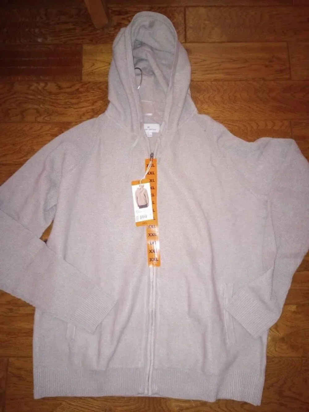 Modern Ambition Men's Size XXL Beige Full Zip Hooded Sweater NWT